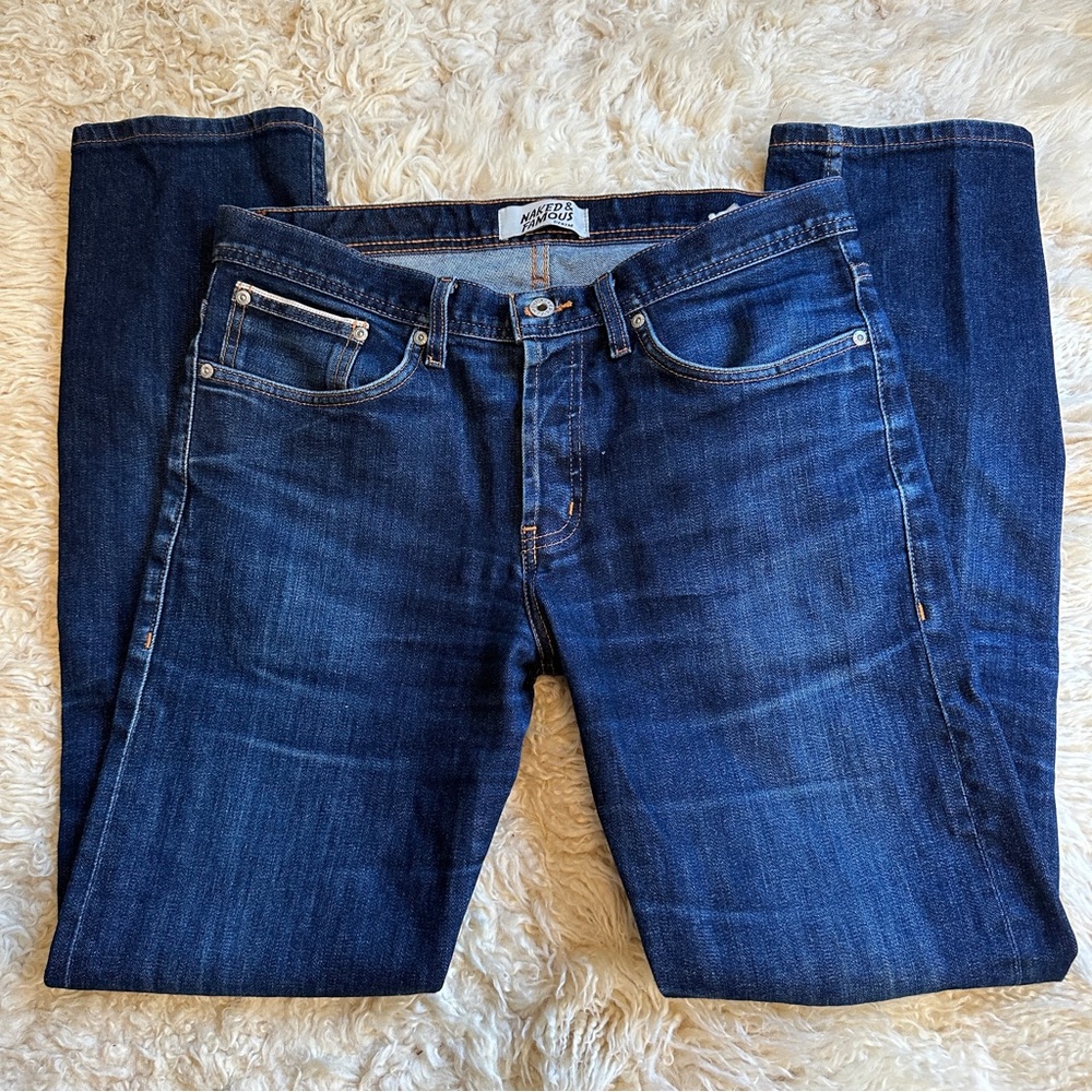 Naked & Famous Denim Men's Slim Jeans - Dark Blue